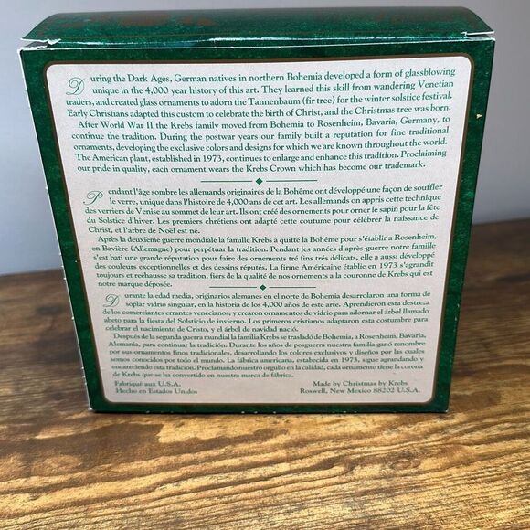 Christmas by Krebs Glass Ornaments set of 4 Ribbons Lace Beige Gold Crown - Picture 5 of 5